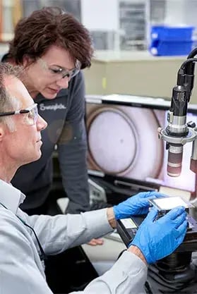 Materials engineers in a laboratory