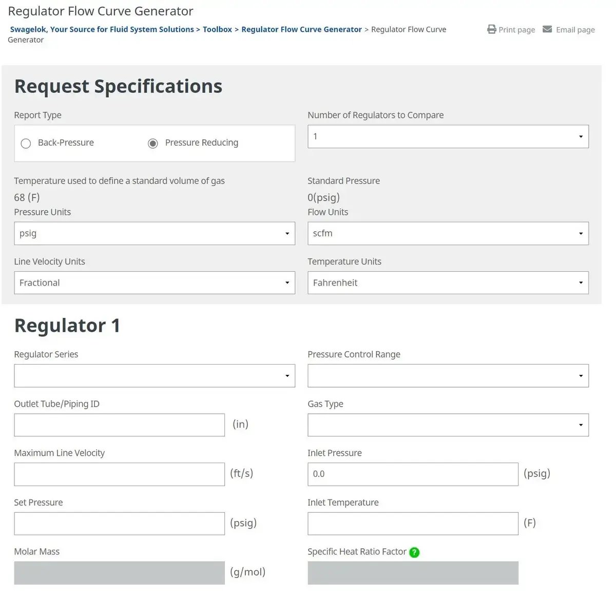 Regulator Flow Curve Generator